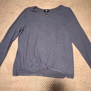 Iz Byer Women's Navy Long Sleeve Top